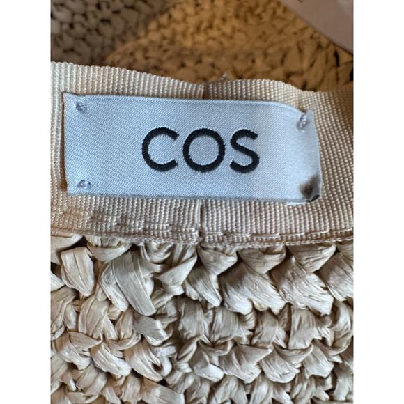 COS Natural Straw Wide Brim Sun Hat Women’s Size M/L - Picture 8 of 11